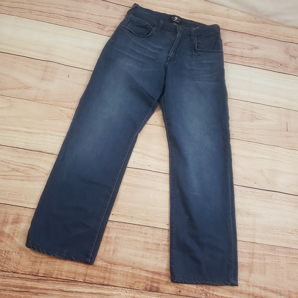 7 For All Mankind Men's Straight Jeans - Midnight Blue